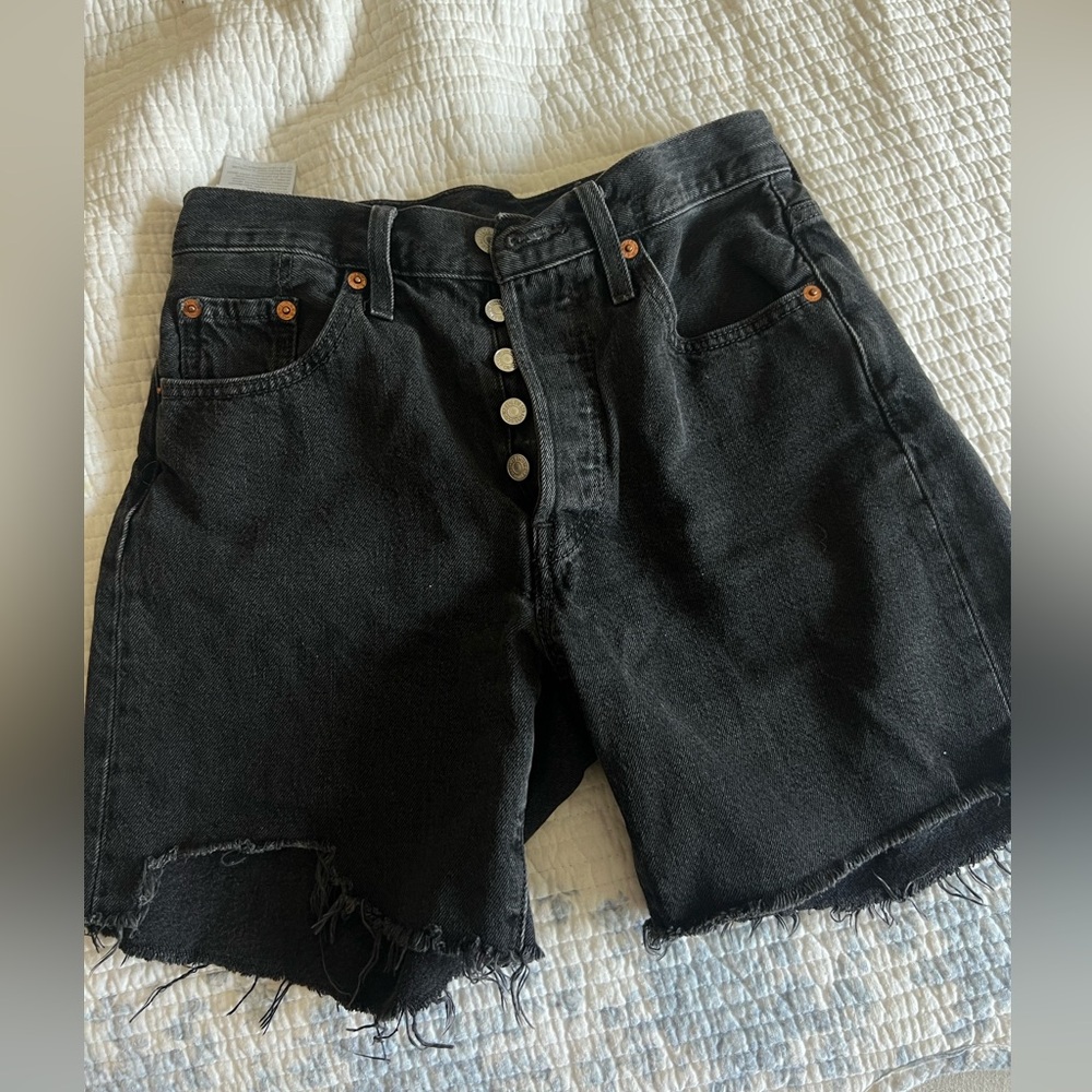 Levi’s black denim shorts